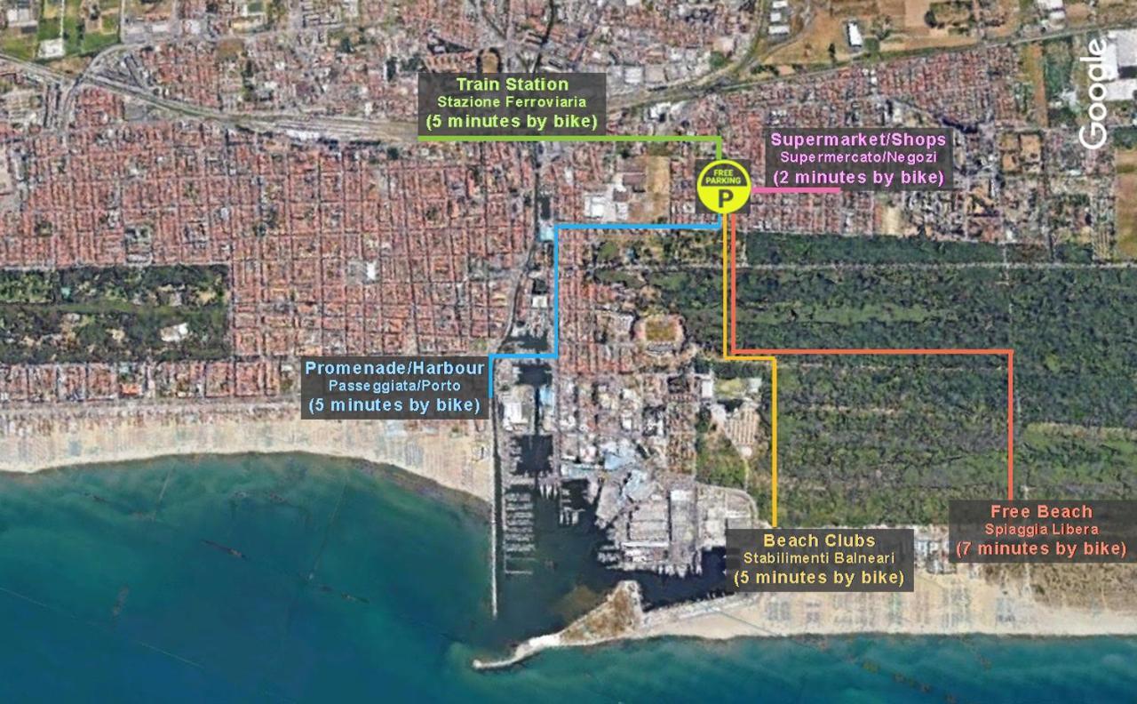 Apt Luminoso, Spazioso Con Aria Condiz E Bici Viareggio Eksteriør bilde